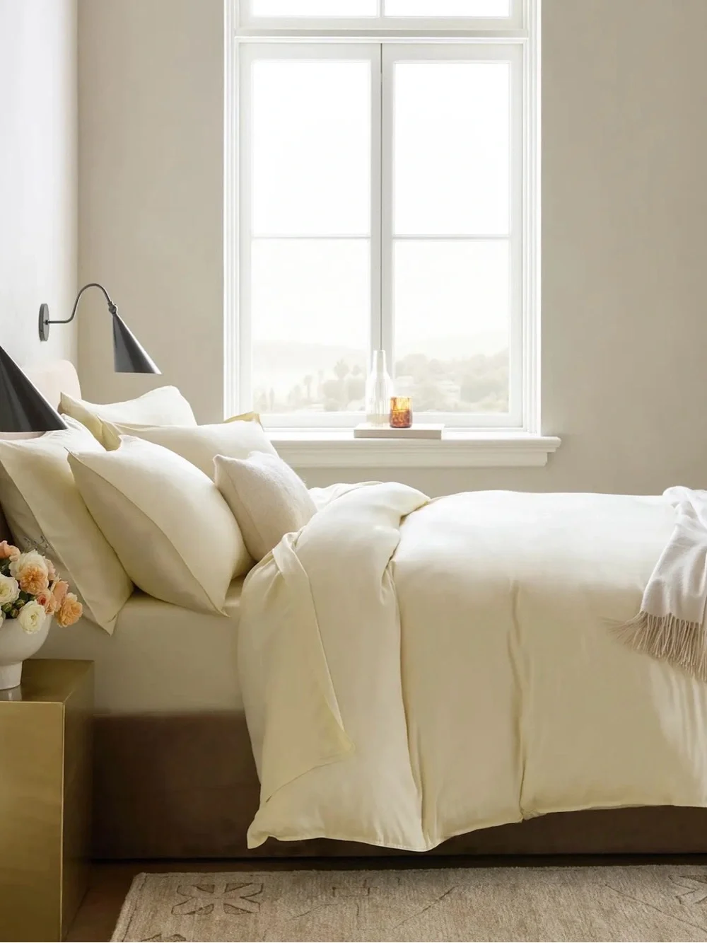 Quince NWOT Bamboo Duvet Cover Ivory King with Shams